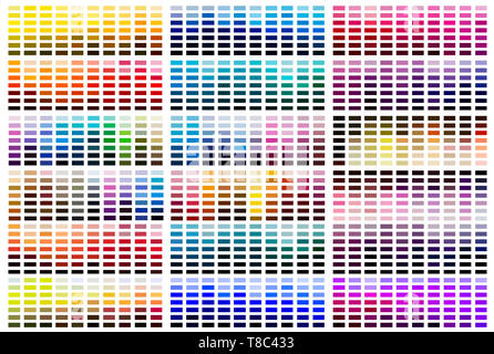 Farbe Referenz swatch Palette Stockfoto