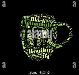Teetasse Wort cloud Stockfoto