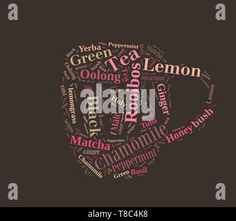 Teetasse Wort cloud Stockfoto