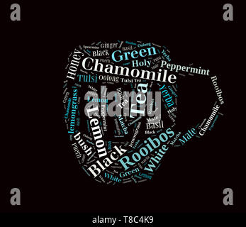 Teetasse Wort cloud Stockfoto