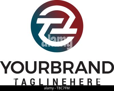 Schreiben tt Kreis Logo Design Konzept Vorlage Vektor Stock Vektor