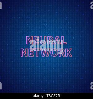 Neuronale Netze auf einem digitalen Hintergrund. Vector Illustration. Stock Vektor