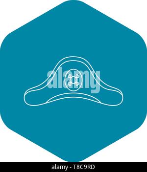 Piraten Hut Symbol, outline Style Stock Vektor