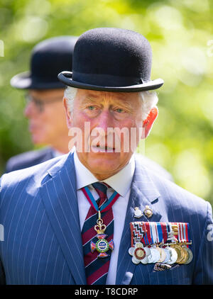 Der Prinz von Wales besucht die jährliche Kombinierte Kavallerie Alte Kameraden Association Parade, im Hyde Park, London, der ehrt Mitglieder der Kavallerie und Yeomanry im Zweiten Weltkrieg 1 und in den folgenden Konflikten getötet. Stockfoto