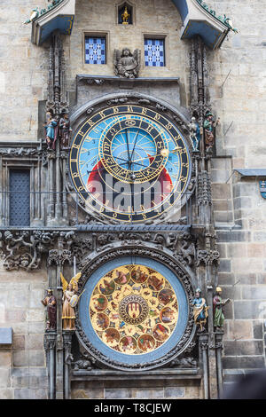 Historische astronomische sun Clock - Orloj in der Altstadt von Prag Stockfoto