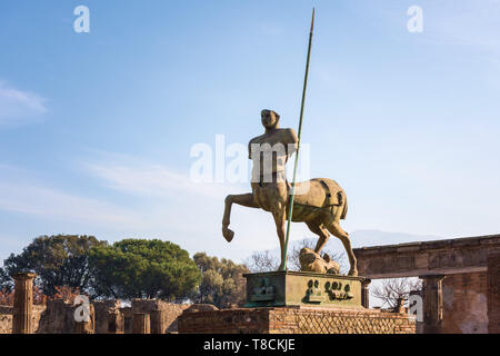 Centaur Statue, Pompeji Forum, Italien Stockfoto
