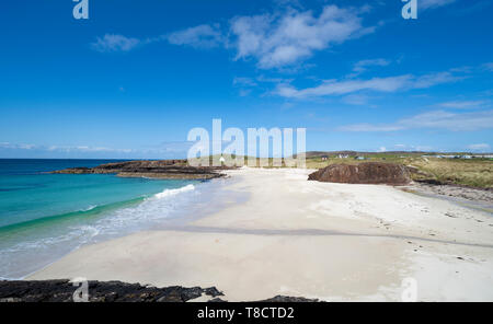 Strand an der Nordküste 500 Clachtoll Autowanderstraße in Assynt nördlichen Schottland, Großbritannien Stockfoto