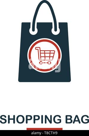 Warenkorb Symbol in zwei Farben. Kreative schwarz und rot Design von e-commerce Sammlung Icons. Pixel Perfect simple Warenkorb Symbol für Web Design Stock Vektor