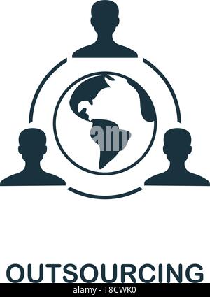 Outsourcing Symbol. Kreative element Design aus Business Strategie icons Collection. Pixel Perfect Outsourcing Symbol für Web Design, Anwendungen, Software, Prin Stock Vektor