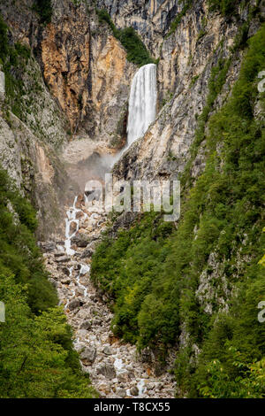 Boka-wasserfalls in Slowenien Stockfoto