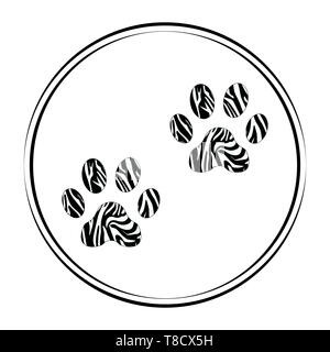 Pfotenabdrücke. Logo. Vector Illustration. Isolierte Vector Illustration. Schwarz auf weißem Hintergrund. EPS Abbildung. - Vektor Stock Vektor