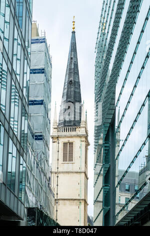 Gilde Kirche St. Margret Pattens, Rood Lane, London Stockfoto