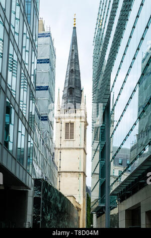 Gilde Kirche St. Margret Pattens, Rood Lane, London Stockfoto