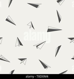 Papier Flugzeuge nahtlose Muster Stock Vektor