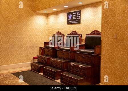 Luxus Schuhputzmaschine/-service Im Palazzo Badezimmer, Vegas, Nevada, USA Stockfoto