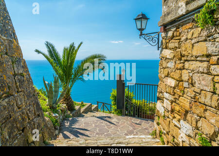 Malerische Anblick in Castellabate. Cilento, Kampanien, Süditalien. Stockfoto