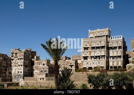 Jemen, Sana &#x2 Bd; ein governatorat, Sanaa, Altstadt, die zum Weltkulturerbe der UNESCO, die traditionelle Architektur Stockfoto