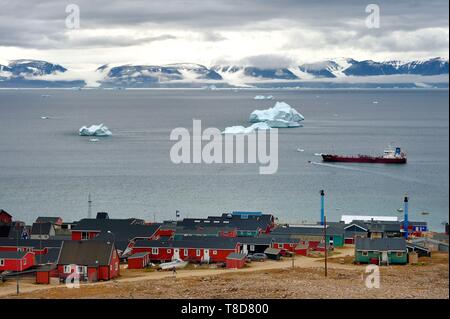 Gr nland Nordwestk ste Baffin Meer ltanker vor der Stadt oder