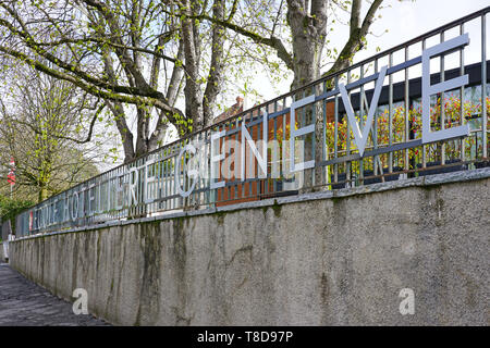 Genf, Schweiz - 5 May 2019 - Blick auf die Ecole Hoteliere de Geneve (EHG), einem berühmten Hotel management Schule in Genf, Schweiz. Stockfoto