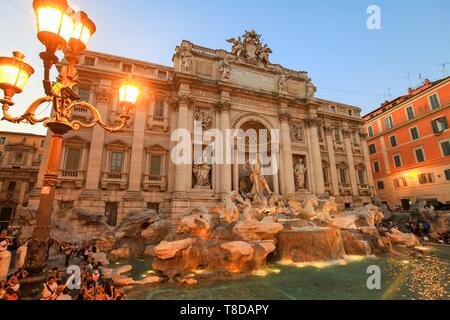 Italien, Latium, Rom, historischen Zentrum als Weltkulturerbe von der UNESCO, Quirinal, Trevi Brunnen Stockfoto