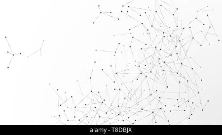 Abstrakte Netzwerkknoten. Knoten im Netz verbunden sind. Plexus atom Struktur. Vector Illustration auf weißem Hintergrund Stock Vektor