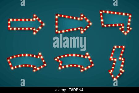 Pfeil Zeichen gesetzt. Retro banner Vorzeichen Template mit Platz für Text. Vektor illustrtion Stock Vektor