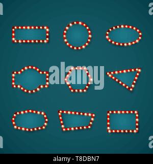 Retro banner Schilder set Schablone mit Platz für Text. Vektor illustrtion Stock Vektor
