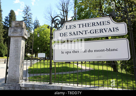 Les Thermes de Saint-Gervais. Le SPA Thermal du Mont-Blanc. Saint-Gervais-les-Bains. Haute-Savoie. Auvergne-Rhône-Alpes. Frankreich. Europa. Stockfoto