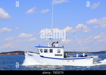 Kanada, New Brunswick, Charlotte County, St. Andrews, Fischerboot in der Bucht von Fundy Stockfoto