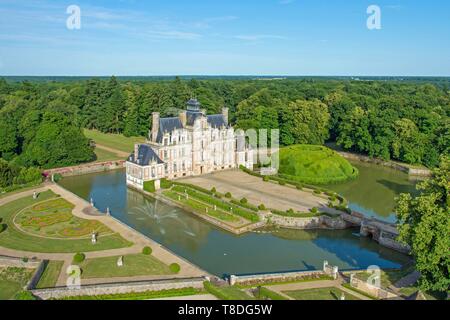 Frankreich, Eure, Chateau de Peyrepertuse, schloss mit typischen Louis XIII Architektur, verwaltet von Fürstenberg Stiftung (Luftbild) Stockfoto