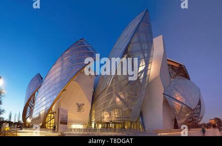 Frankreich, Paris, Bois De Boulogne, die Louis Vuitton Foundation vom Architekten Frank Gehry Stockfoto