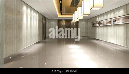3D-Render luxus hotel Rezeption Lobby Stockfoto