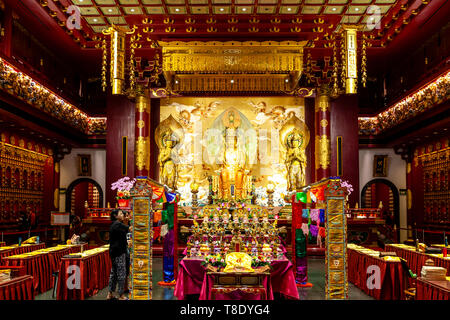 Buddha Zahns Tempel, Singapur, Südostasien Stockfoto