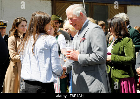 Glonn, Deutschland. 10. Mai, 2019. Prinz Charles den Besuch der britischen Royals auf dem Bio-bauernhof Herrmannsdorfer Landwerkstatten. Glonn, 10.05.2019 | Verwendung der weltweiten Kredit: dpa/Alamy leben Nachrichten Stockfoto