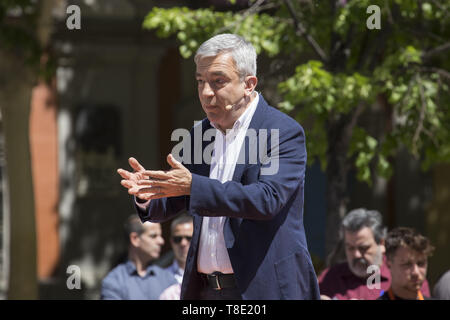 Madrid, Spanien. 12. Mai 2019. Luis Garicano, Kandidat der Bürger des Europäischen Parlaments, beobachtet, als er während der Rallye. Politische Partei die Bürgerinnen und Bürger hält seine erste Rallye in Madrid für die bevorstehenden Europawahlen, Landtagswahlen und Kommunalwahlen für nächsten Mai 26. Credit: Lito Lizana/SOPA Images/ZUMA Draht/Alamy leben Nachrichten Stockfoto