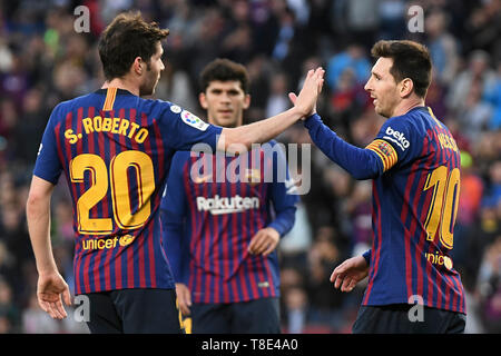 Barcelona, Spanien. 12. Mai 2019. Barcelona-Getafe. Lionel Messi Barcelona feiert sein Ziel während des Spiels Barcelona-Getafe. Credit: Pro Schüsse/Alamy leben Nachrichten Stockfoto