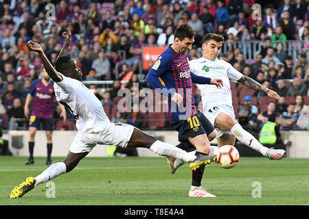 Barcelona, Spanien. 12. Mai 2019. Barcelona-Getafe. Lionel Messi Barcelona Kerben sein Ziel während des Spiels Barcelona-Getafe. Credit: Pro Schüsse/Alamy leben Nachrichten Stockfoto