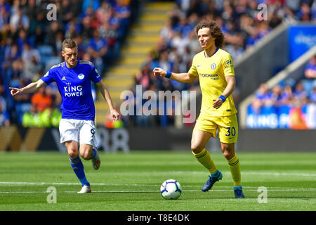 Leicester, Großbritannien. 12. Mai 2019. David Luiz (30) von Chelsea in der Premier League Match zwischen Leicester City und Chelsea für die King Power Stadion. Nur die redaktionelle Nutzung, eine Lizenz für die gewerbliche Nutzung erforderlich. Foto darf nur für Zeitung und/oder Zeitschrift redaktionelle Zwecke verwendet werden. Credit: MI Nachrichten & Sport/Alamy leben Nachrichten Stockfoto