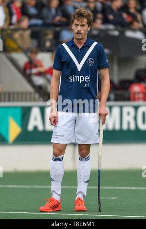 AMSTELVEEN, 11-05-2019, Hoofdklasse Hockey Heren Seizoen 2018-2019. Veranstaltungsort: Wagener Stadion. Jordán Beekmans während des Spiels AH&BC Amsterdam vs HC Pinoké. Stockfoto