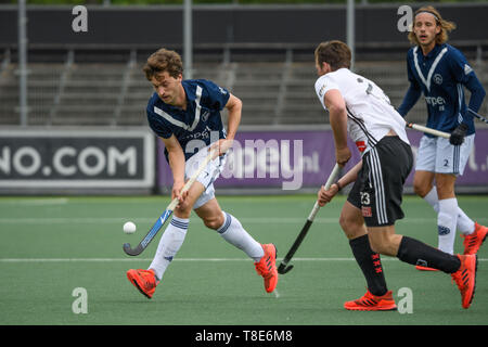 AMSTELVEEN, 11-05-2019, Hoofdklasse Hockey Heren Seizoen 2018-2019. Veranstaltungsort: Wagener Stadion. Jordán Beekmans während des Spiels AH&BC Amsterdam vs HC Pinoké. Stockfoto