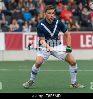 AMSTELVEEN, 11-05-2019, Hoofdklasse Hockey Heren Seizoen 2018-2019. Veranstaltungsort: Wagener Stadion. Jacob Smith während des Spiels AH&BC Amsterdam vs HC Pinoké. Stockfoto