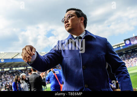 Leicester, Großbritannien. 12. Mai 2019. Vorsitzender und stellvertretender Vorsitzender der King Power, Aiyawatt Srivaddhanaprabha während der Premier League Match zwischen Leicester City und Chelsea für die King Power Stadion, Leicester am Sonntag, den 12. Mai 2019. (Credit: Jon Hobley | MI Nachrichten) nur die redaktionelle Nutzung, eine Lizenz für die gewerbliche Nutzung erforderlich. Foto darf nur für Zeitung und/oder Zeitschrift redaktionelle Zwecke verwendet werden. Credit: MI Nachrichten & Sport/Alamy leben Nachrichten Stockfoto