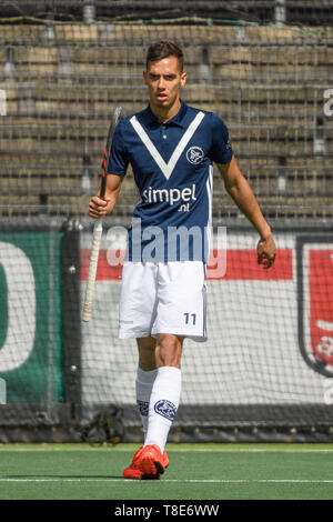 AMSTELVEEN, 11-05-2019, Hoofdklasse Hockey Heren Seizoen 2018-2019. Veranstaltungsort: Wagener Stadion. Matis Papa während des Spiels AH&BC Amsterdam vs HC Pinoké. Stockfoto