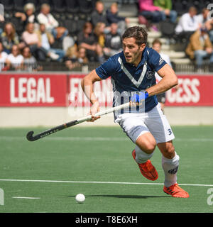 AMSTELVEEN, 11-05-2019, Hoofdklasse Hockey Heren Seizoen 2018-2019. Veranstaltungsort: Wagener Stadion. Agustin Mazzilli während des Spiels AH&BC Amsterdam vs HC Pinoké. Stockfoto