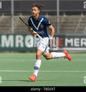 AMSTELVEEN, 11-05-2019, Hoofdklasse Hockey Heren Seizoen 2018-2019. Veranstaltungsort: Wagener Stadion. Marlon Landbrug während des Spiels AH&BC Amsterdam vs HC Pinoké. Stockfoto