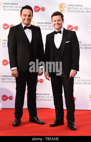 LONDON, GROSSBRITANNIEN. Mai 12, 2019: Ant & Dec ankommen für den BAFTA TV Award 2019 in der Royal Festival Hall, London. Bild: Steve Vas/Featureflash Stockfoto