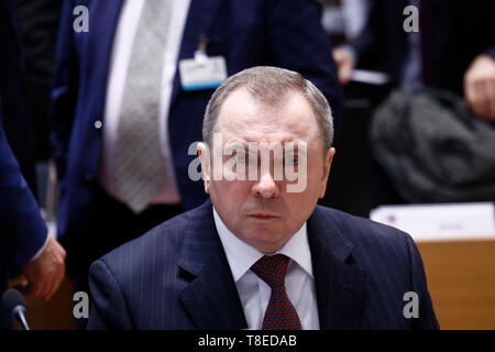 Brüssel, Belgien. 13. Mai, 2019. Vladimir Makei, Minister für Auswärtige Angelegenheiten der Republik Belarus nimmt an einem Treffen der Außenminister der EU und der Östlichen Partnerschaft Nationen im Europa Gebäude. Credit: ALEXANDROS MICHAILIDIS/Alamy leben Nachrichten Stockfoto