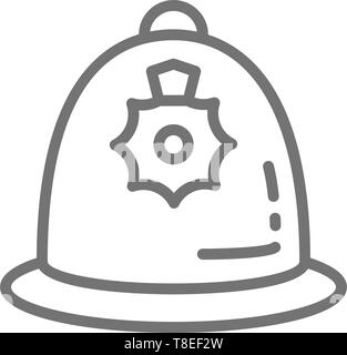 Britische Polizei Helm, Polizei cap Symbol Leitung. Stock Vektor