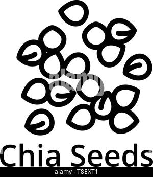 Chia Samen Symbol. Umrisse Chia Samen vektor Symbol für Web Design auf weißem Hintergrund Stock Vektor