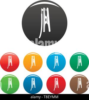 Schweiß-Gripzange Icons Set 9 Farbe Vektor isoliert auf Weiss für jedes Design Stock Vektor